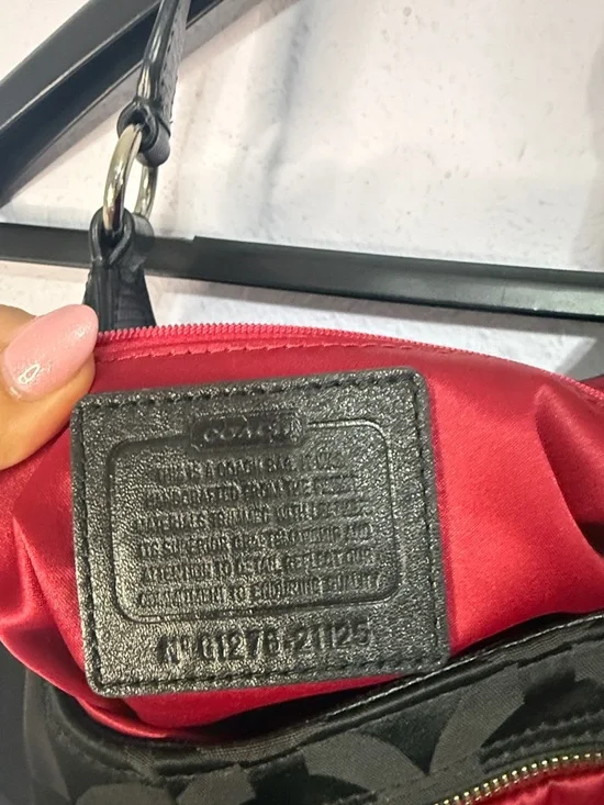 Coach Black Y2K Madison Maggie Op Art Sateen Shoulder Bag with Silver Hardware - Picture 11 of 15